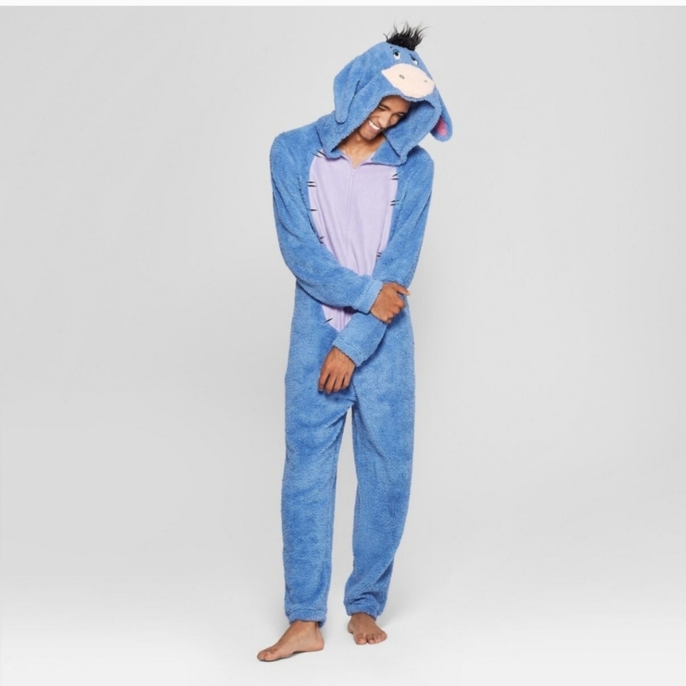 NWT Disney Eeyore Pajama Union Suit Bodysuit Costume Cosplay PJs Winnie Pooh Med